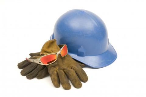 Hard Hat, Gloves and Glasses