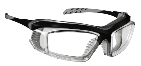 ArmouRx 6008FS safety frame with full seal and integrated shield in black